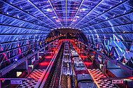 Eröffnung des U-Bahnhofs Elbbrücken in Hamburg mit einer Lightshow am 6.12.2018.