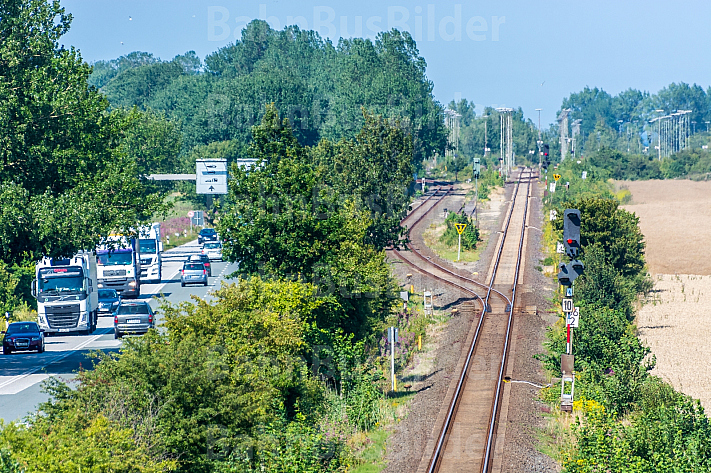Bahnstrecke bei Puttgarden auf Fehmarn (Vogelfluglinie)