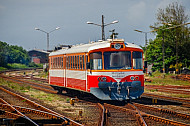 Zug der Lemvigbanen im Bahnhof Lemvig