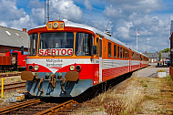 Sonderzug der Lemvigbanen im Bahnhof Lemvig