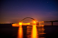 Fehmarnsundbrücke bei Nacht (Vogelfluglinie)