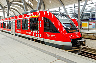 Regionalzug im Hauptbahnhof Kiel in Schleswig-Holstein