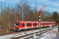 S-Bahn im Schnee in Hamburg