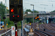 Rote Signale am S-Bahnhof Eidelstedt in Hamburg