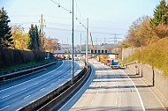 Bauarbeiten und Vollsperrung auf der A7 in Hamburg-Stellingen