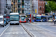 Metrobusse auf der Grindelallee in Hamburg