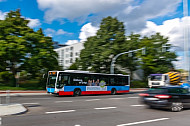 Hochbahn-Bus bei Hagenbecks Tierpark in Hamburg