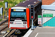 U-Bahn in Hamburg an einem Notausstieg am Schlump