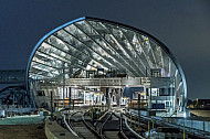 Der U-Bahnhof Elbbrücken in der HafenCity in Hamburg  kurz vor seiner Fertigstellung