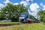 Sonderzug auf stillgelegter Bahnstrecke in Geesthacht